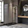 SENSEA Box doccia walk-in Studio, vetro 8 mm, L 87-88.5 cm x H 200 cm, profilo nero