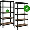 ANEMOS Set di 2 scaffali Pokerino L 100 x P 40 x H 180 cm nero, portata per ripiano 200 kg