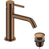 SANYCCES Rubinetto per lavabo a canna bassa getto laminare cristallino Loop oro rosa spazzolato lucido SANYCCES