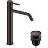 SANYCCES Rubinetto per lavabo collo alto Loop metalgun lucido SANYCCES con piletta