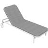 NATERIAL Lettino con cuscino e con ruote Arena NATERIAL in alluminio bianco e cuscino grigio L 82 x H 90 x P 198 cm