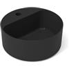 OLYMPIA CERAMICA Lavabo da appoggio Open OLYMPIA CERAMICA tondo 40cm in ceramica nero lucido con foro