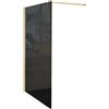 Leroy Merlin Box doccia walk-in Wens, vetro fumè 6 mm, H 200 cm, profilo dorato