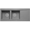 DELINIA Lavello integrato 2 vasche in resina grigio DELINIA Scirocco L 50 x L 116 cm, reversibile
