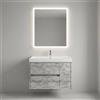 Leroy Merlin Mobile bagno sospeso con lavabo Portofino L 80 x H 51 x P 40 cm Grigio Antico in mdf 1 anta 2 cassetti per vasca centrale effetto legno