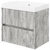 Leroy Merlin Mobile bagno sospeso con lavabo L 60 x H 51 x P 40 cm grigio antico in mdf cannettato 2 cassetti per vasca centrale Portofino