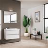 Leroy Merlin Mobile bagno sospeso con lavabo L 79.5 x H 50 x P 45.5 cm laccato opaco bianco 2 cassetti per vasca centrale Kora