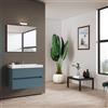 Leroy Merlin Mobile bagno sospeso con lavabo L 79.5 x H 50 x P 45.5 cm laccato opaco blu pacifico 2 cassetti per vasca centrale Kora