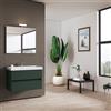 Leroy Merlin Mobile bagno sospeso con lavabo L 79.5 x H 50 x P 45.5 cm laccato opaco verde foresta 2 cassetti per vasca centrale Kora