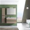 Leroy Merlin Mobile bagno sospeso con lavabo L 99.5 x H 50 x P 45.5 cm laccato opaco nocciola 2 cassetti per vasca centrale Kora