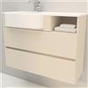 BADEN HAUS Mobile da bagno sospeso sotto lavabo L 100 x H 25 x P 46 cm bianco laminato, 2 cassetti BADEN HAUS Paris