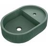 HOMESIGHT Lavabo da appoggio ALBA HOMESIGHT ovale in calcestruzzo L 55 x H 12 x P 36.5 cm verde piletta non inclusa