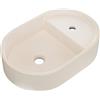 HOMESIGHT Lavabo da appoggio ALBA HOMESIGHT ovale in calcestruzzo L 55 x H 12 x P 36.6 cm beige piletta non inclusa