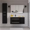 SENSEA Mobile da bagno sospeso sotto lavabo L 111.2 x H 53.7 x P 47.5 cm nero laccato opaco, 2 cassetti 1 anta SENSEA Perla
