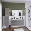 SENSEA Mobile da bagno sospeso sotto lavabo L 121 x H 53.7 x P 47 cm grigio laccato opaco, 4 cassetti SENSEA Perla
