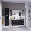 SENSEA Mobile da bagno sospeso sotto lavabo L 121 x H 53.7 x P 47 cm nero laccato opaco, 4 cassetti SENSEA Perla