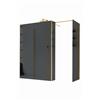 Leroy Merlin Box doccia walk-in Wens, vetro fumè 6 mm, 66-68 H 200 cm, profilo dorato