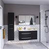 SENSEA Colonna per mobile bagno Perla SENSEA 2 ante P 36.5 x L 35 x H 160 cm Nero laccato truciolare