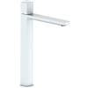 AQUASANIT Rubinetto per lavabo getto laminare cristallino Coral bianco pvd AQUASANIT