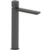 AQUASANIT Rubinetto per lavabo getto laminare cristallino Coral grigio spazzolato AQUASANIT