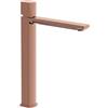 AQUASANIT Rubinetto per lavabo getto laminare cristallino Coral rame ramato AQUASANIT