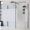 Leroy Merlin Box doccia walk-in Wens, vetro serigrafato 6 mm, H 200 cm, profilo nero