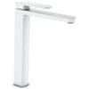 AQUASANIT Rubinetto per lavabo getto laminare cristallino Zefir bianco pvd AQUASANIT
