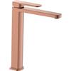 AQUASANIT Rubinetto per lavabo getto laminare cristallino Zefir rame ramato AQUASANIT