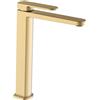 AQUASANIT Rubinetto per lavabo getto laminare cristallino Zefir oro spazzolato AQUASANIT