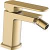 AQUASANIT Rubinetto per bidet getto laminare cristallino Zefir AQUASANIT oro opaco con piletta