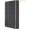 Leroy Merlin Box doccia walk-in Wens, vetro fumè 6 mm, H 200 cm, profilo dorato