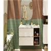 SENSEA Mobile bagno sospeso con lavabo e organizer per cosmetici, top incluso L 60 x H 55 x P 45 cm bianco e miele in truciolare 2 cassetti per vasca centrale Modern