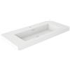 VISOBATH Lavabo a incasso rettangolare vasca centrale Nantes L 101 x H 6 x P 46 cm in resina bianco satinato