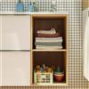 SENSEA Mobile bagno sospeso con lavabo e organizer per cosmetici, top incluso L 100 x H 55 x P 45 cm bianco e miele in truciolare 2 cassetti per vasca centrale Modern