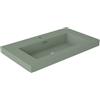 VISOBATH Lavabo a incasso rettangolare vasca centrale Nantes L 81 x H 6 x P 46 cm in resina verde satinato