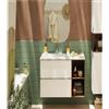 SENSEA Mobile bagno sospeso con lavabo e organizer per cosmetici, top incluso L 60 x H 55 x P 45 cm bianco e noce in truciolare 2 cassetti per vasca a sinistra Modern