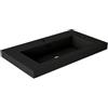 VISOBATH Lavabo a incasso rettangolare vasca centrale Nantes L 81 x H 6 x P 46 cm in resina nero satinato