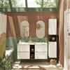SENSEA Mobile bagno sospeso con lavabo e organizer per cosmetici, top incluso L 120 x H 55 x P 45 cm bianco e noce in truciolare 4 cassetti per doppia vasca Modern