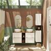 SENSEA Mobile bagno sospeso con lavabo e organizer per cosmetici, top incluso L 120 x H 55 x P 45 cm bianco e miele in truciolare 4 cassetti per doppia vasca Modern