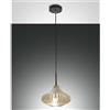 LA MIA LUCE Lampadario Glamour Budelli nero paralume beige E27 LA MIA LUCE