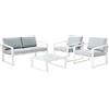 NATERIAL Salotto da giardino per 4 persone bianco Lyra NATERIAL con cuscini in poliestere beige