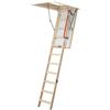 DOLLE Scala retrattile in legno grezzo, foro 70x120 cm, H 2.84 m, 12 gradini, con corrimano