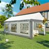 NATERIAL Gazebo 290x293 cm in acciaio bianco, copertura fissa grigio | bianco - Party NATERIAL