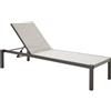 NATERIAL Lettino senza cuscino NATERIAL in alluminio moka e seduta beige