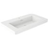 VISOBATH Lavabo a incasso rettangolare vasca centrale Nantes L 81 x H 6 x P 46 cm in resina bianco satinato