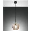 LA MIA LUCE Lampadario Glamour Gallura nero paralume beige E27 LA MIA LUCE