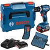 Bosch Professional Trapano a percussione a batteria BOSCH PROFESSIONAL GSB 18 V 2 batterie in valigetta in plastica