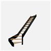 BURGER Scala ¼ di giro in basso a destra Spectra BURGER, struttura in alluminio legno nero, gradini in legno rovere faggio, colore rovere