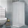 Leroy Merlin Box doccia angolare con porta scorrevole, vetro smerigliato 4 mm, L 70-80 cm x L 80 cm, H 185 cm, bianco Plumin 2.0