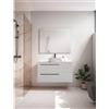 VISOBATH Mobile da bagno sospeso sotto lavabo L 100 x H 55 x P 39.5 cm grigio laccato opaco, 2 cassetti VISOBATH Mia